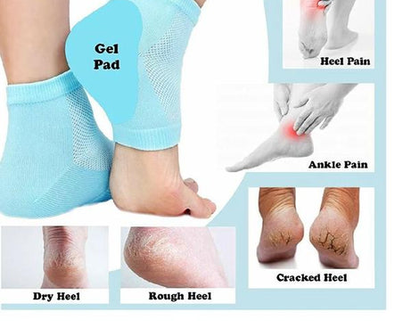 Soft silicone gel heel socks.