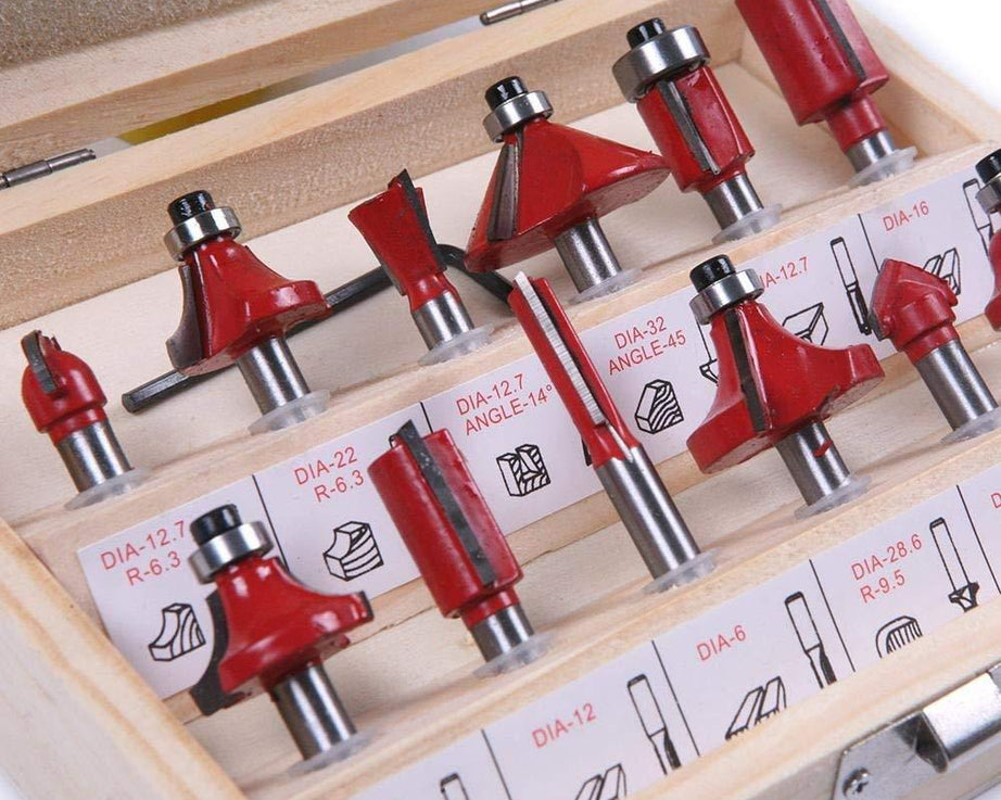 12 / 15pcs Milling Cutter Router Bit Set