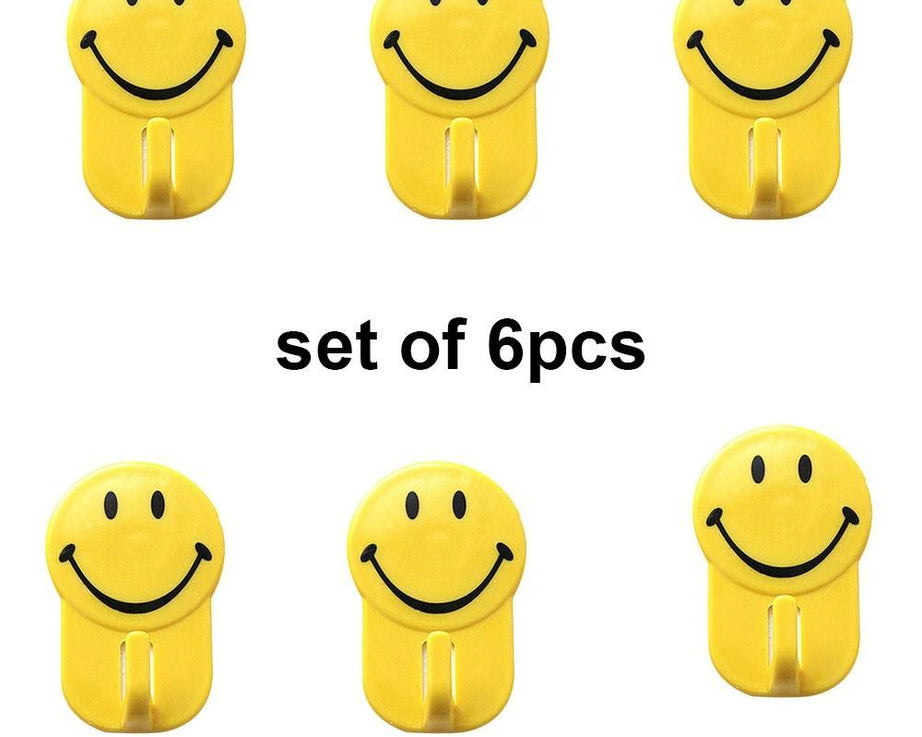 Plastic adhesive smiley face hooks
