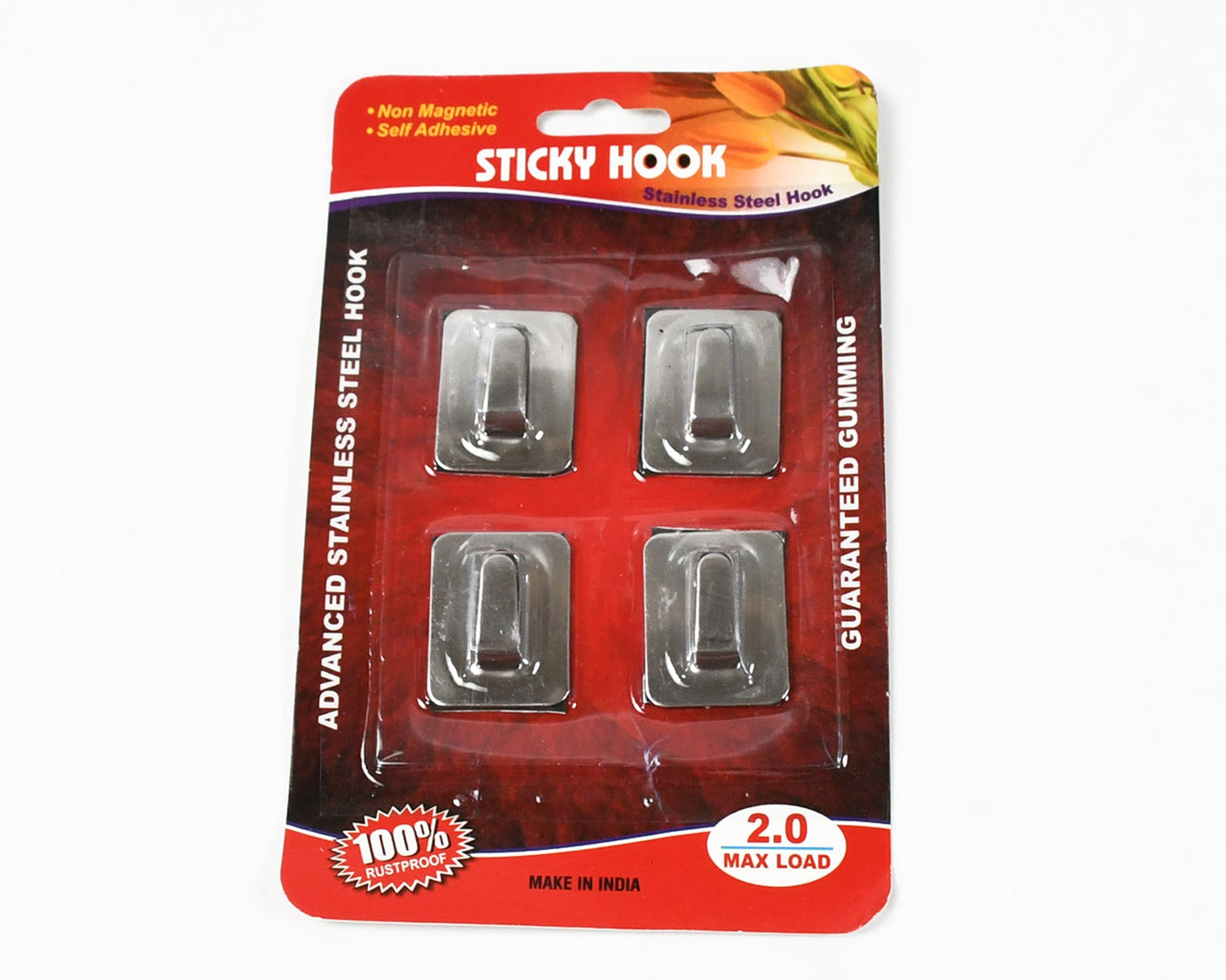 Self- Adhesive Hooks, Heavy Duty Wall Hooks Hangers Stainless Steel Waterproof Sticky Hooks for Hanging Robe Coat Towel Kitchen Bathroom and.