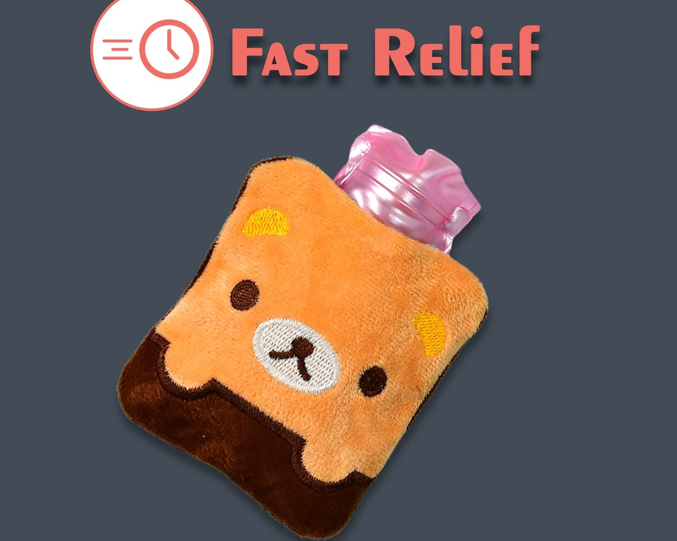 Small hot water bag with brown panda cover