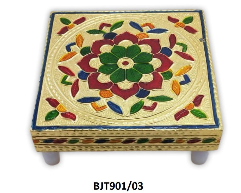 Decorative wooden chowki for pooja and seating