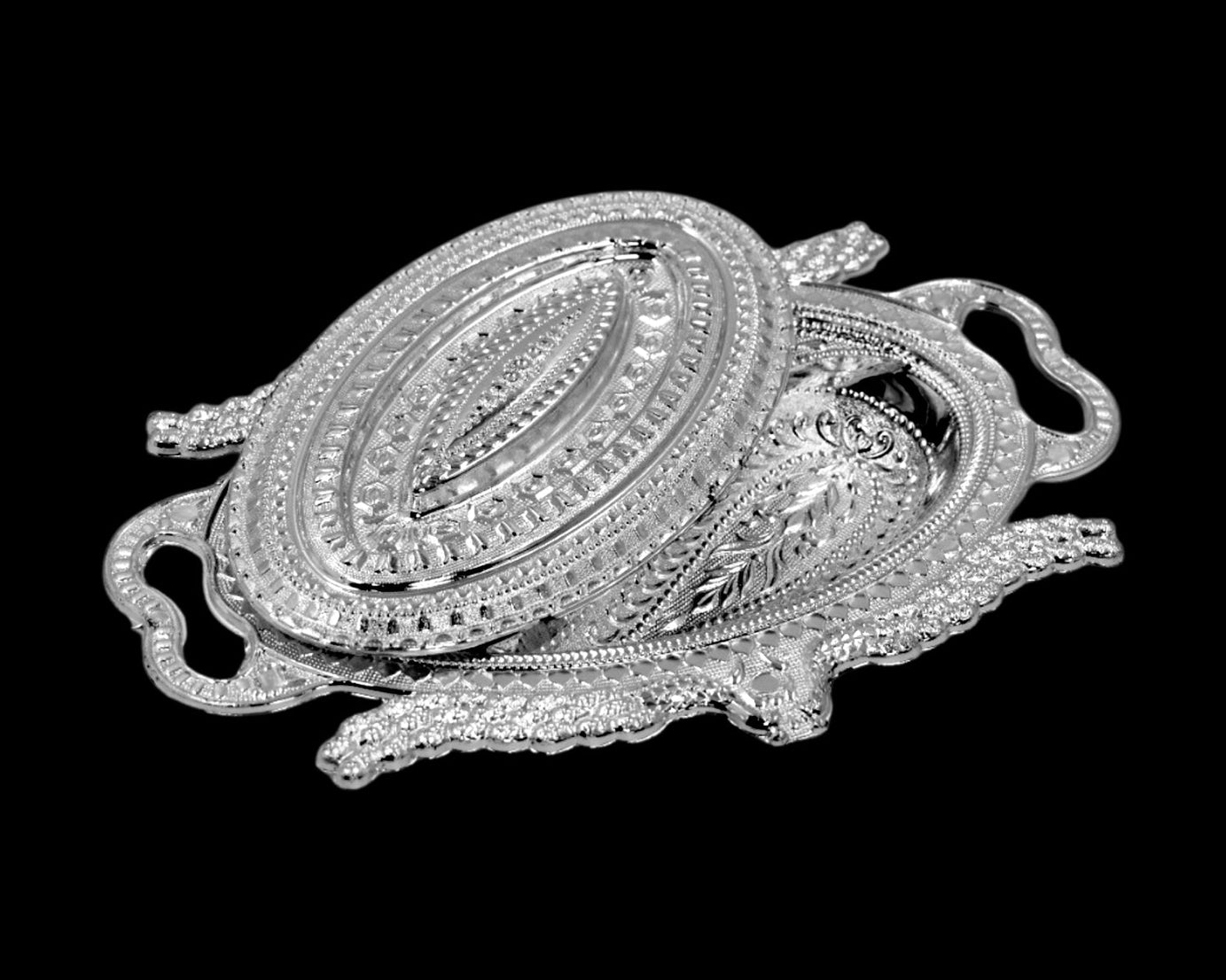 Stylish silver serving tray for festive occasions