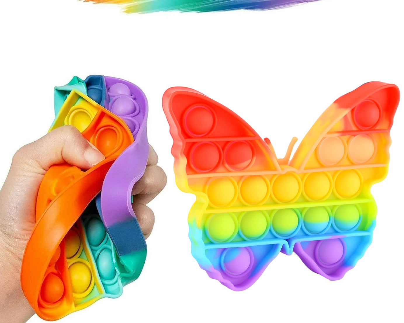Pop Fidget Toy Push Pop Bubble Fidget Sensory Toy for Kids and Adults Fidget Popper Stress Reliever Sensory Fidget Poppers (Butterfly & Car Shape / 1 Pc)