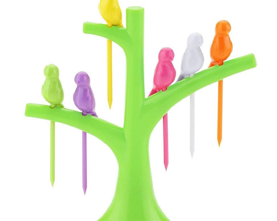 Bird fork for kids, colorful table decor
