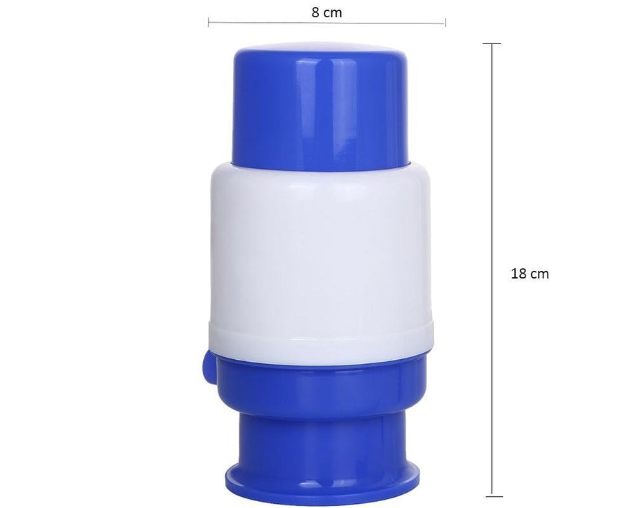Hand-operated water pump dispenser for convenience.