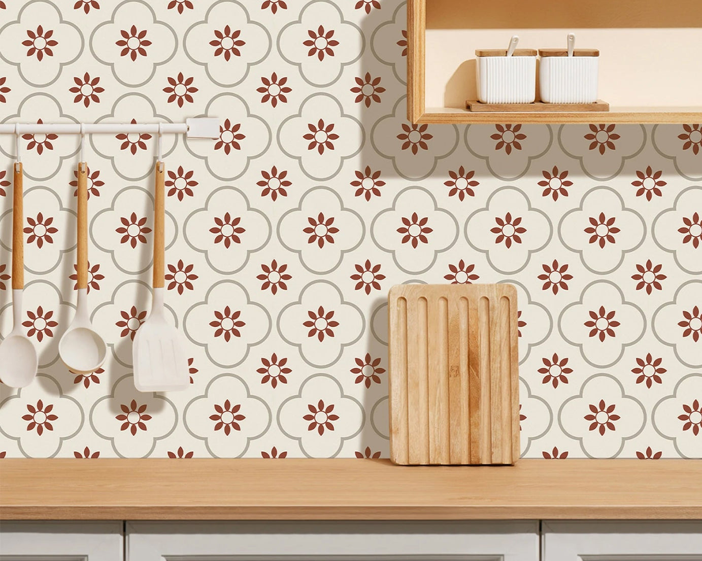 Peel and Stick Floor Tiles Kitchen / Bathroom Backsplash Sticker Detachable Waterproof DIY Tile Stickers for Wall Decoration Tiles Home Decoration (8x8 Inch / 1 pc Tiles)