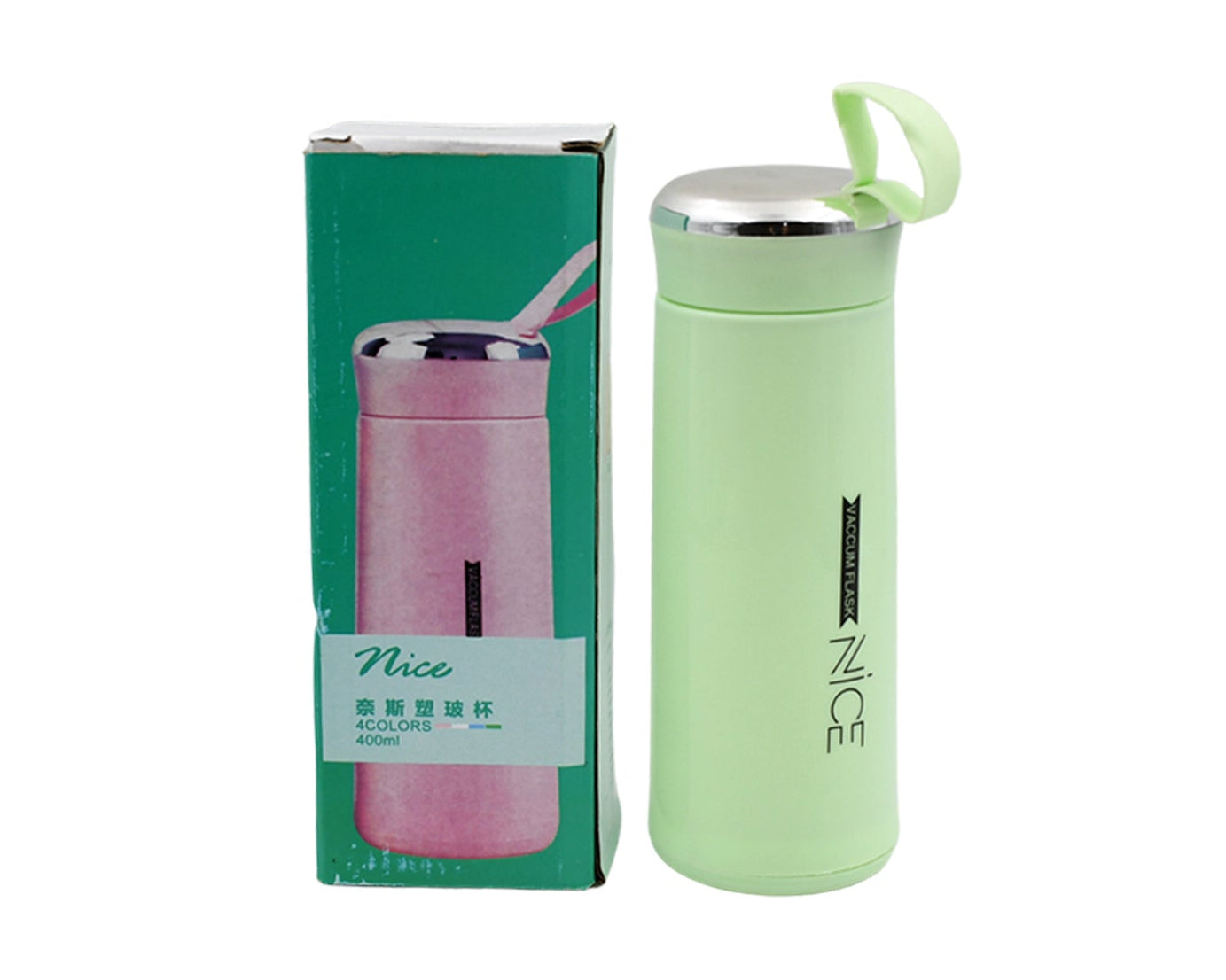 outdoor sport water bottle 400ml leak proof BPA-free for travel cold and hot water glass water bottle with daily water intake for gym and children (MOQ :-50 pc)