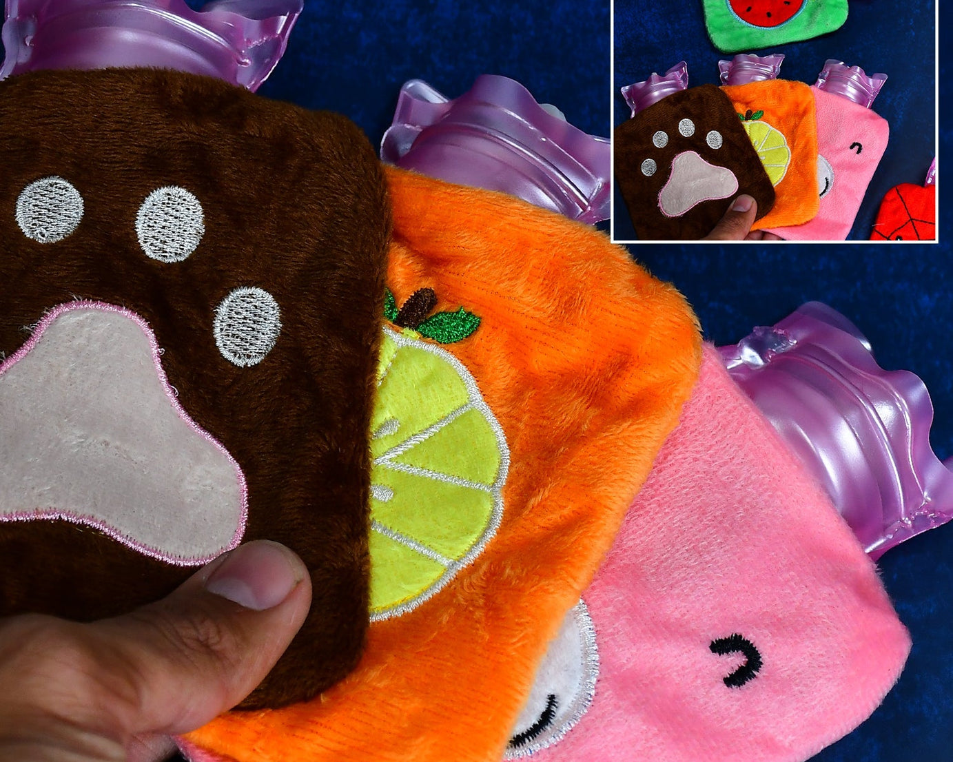 Mini hot water bag with mix design, ideal for pain relief