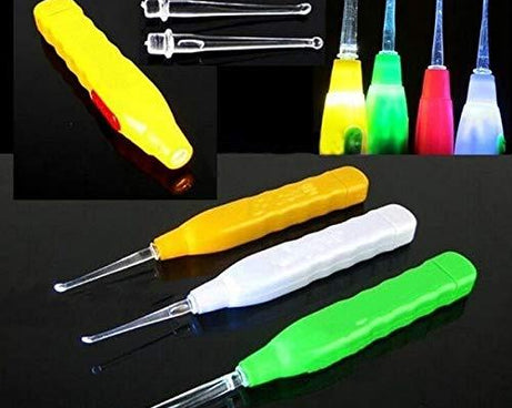 Earpick with LED light for improved visibility.
