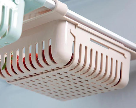 Fridge organizers to maximize storage space.