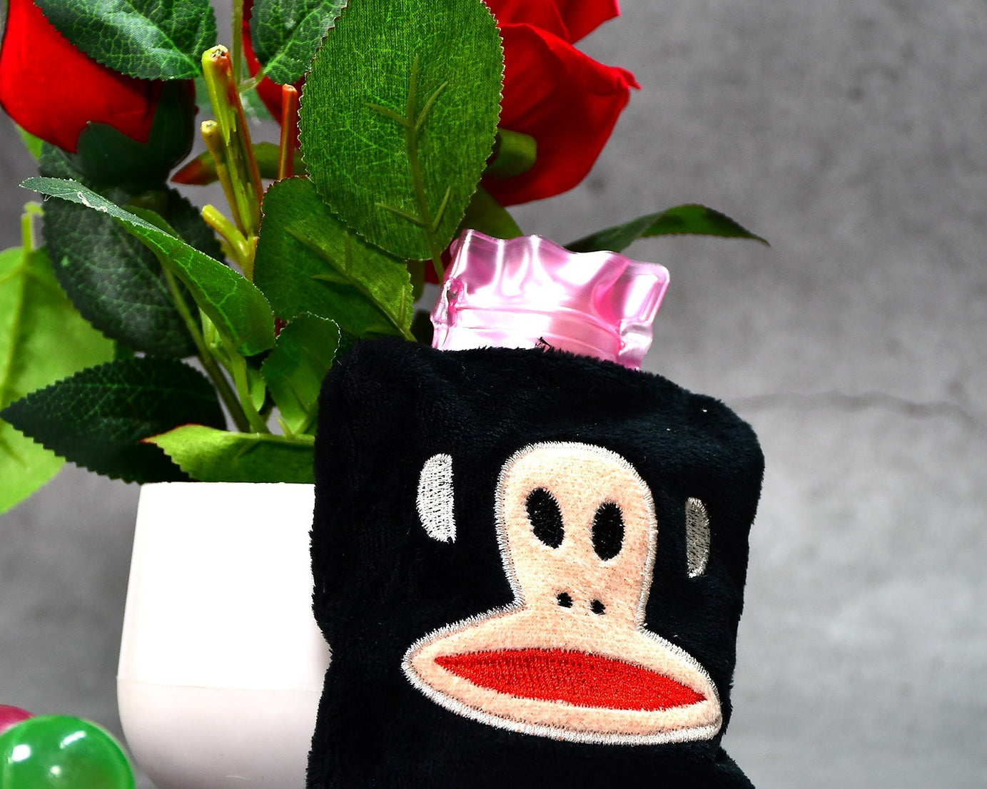 6522 Black Monkey small Hot Water Bag with Cover for Pain Relief, Neck, Shoulder Pain and Hand, Feet Warmer, Menstrual Cramps.