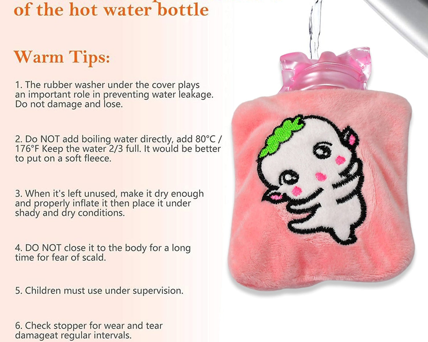 6532 Pink Cartoon small Hot Water Bag with Cover for Pain Relief, Neck, Shoulder Pain and Hand, Feet Warmer, Menstrual Cramps.