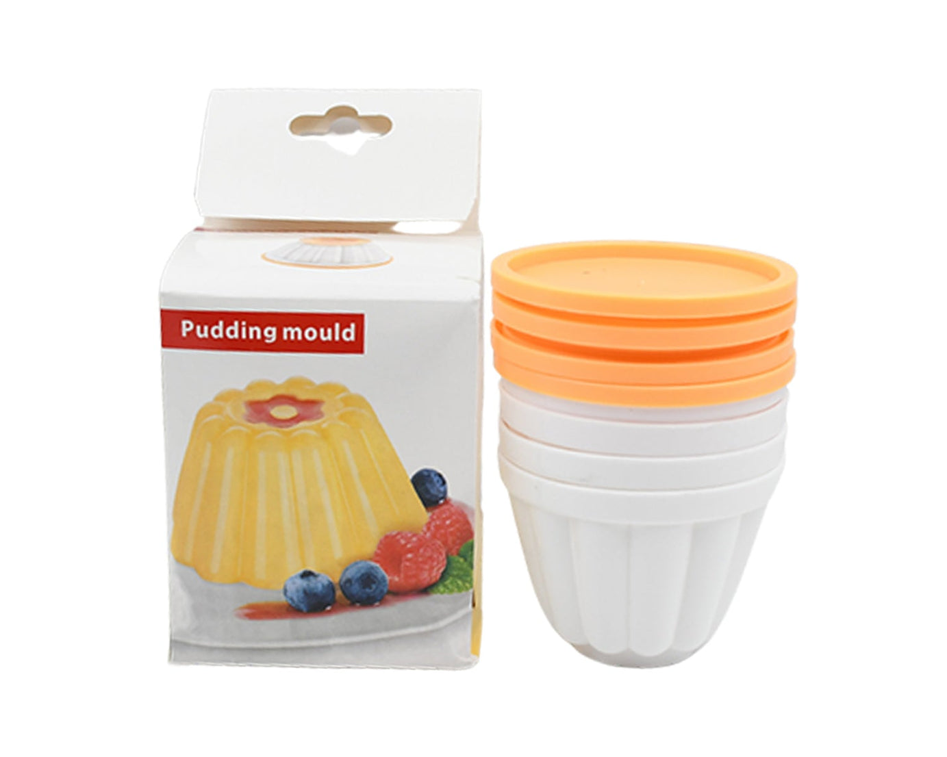 Pudding Molds, Custard Mold, Mold for Jelly Ice creams, Set of 4 Cups with Lid