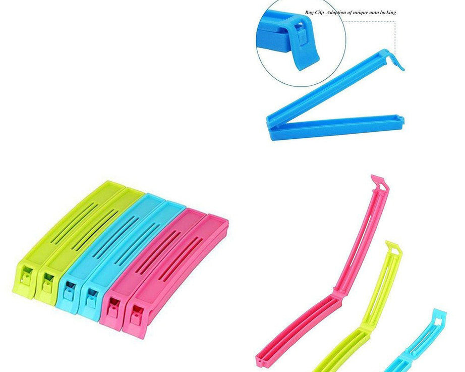 0105 Plastic Snack Bag Clip Sealer Set (18 Pcs, Multicolour)
