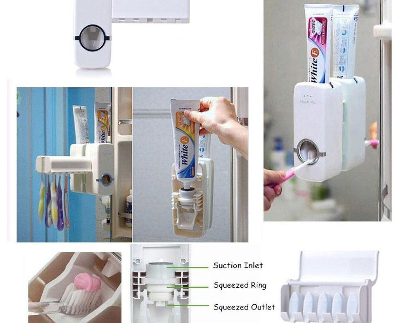 Toothpaste Dispenser & Tooth Brush Holder