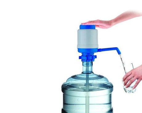 Water pump dispenser with hand press mechanism