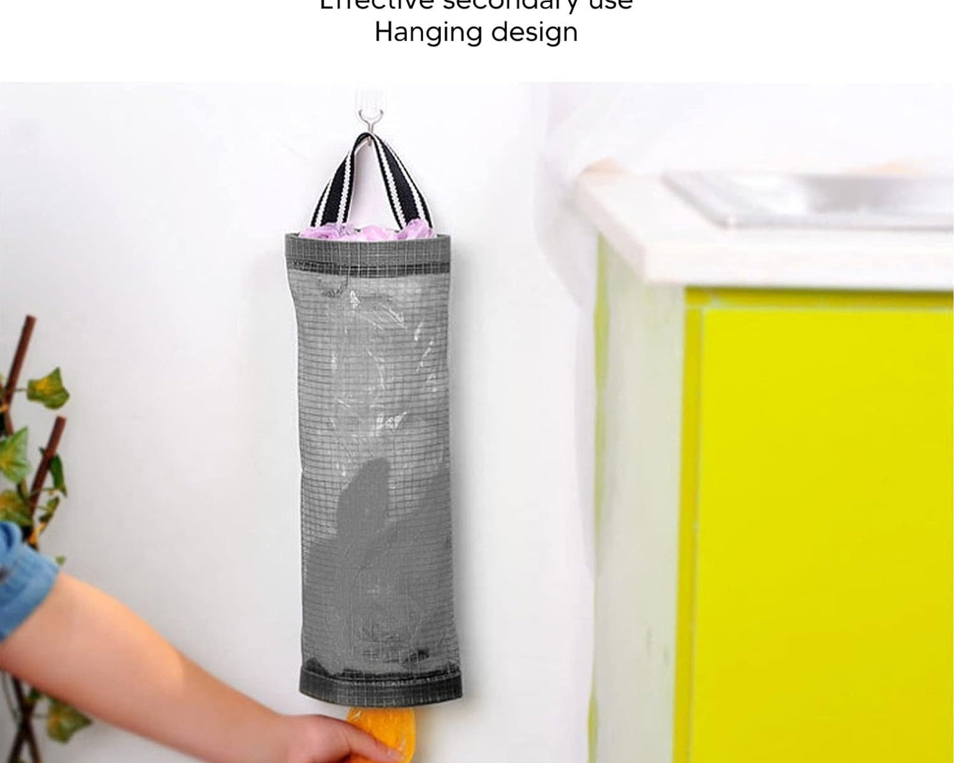 Hanging Waste Bag Holder, Garbage Bag Storage Bag, Widening Handle Hanging Sturdy for Store Garbage Bags Home Store Debris Kitchen, Bedroom Large Capacity for Restaurant (1 Pc)