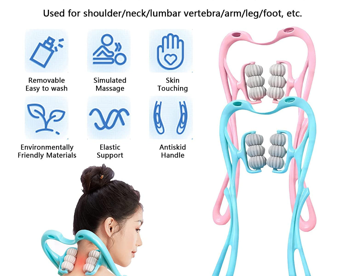 Neck & Shoulder Massager: Portable Relief for Back, Waist & More (1 Pc)