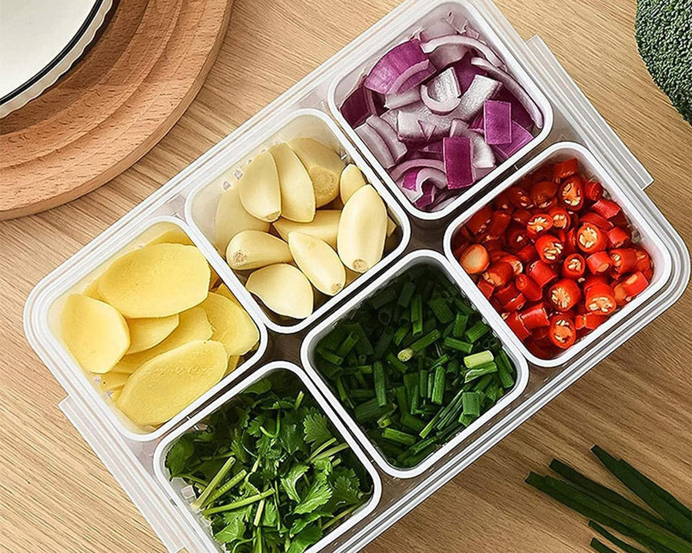 Fridge Storage Boxes Freezer Storage Containers, Container for Kitchen Storage Set, Storage in Kitchen, Vegetable Storage, Draining Crisper Refrigerator Food Box (1 Pc)