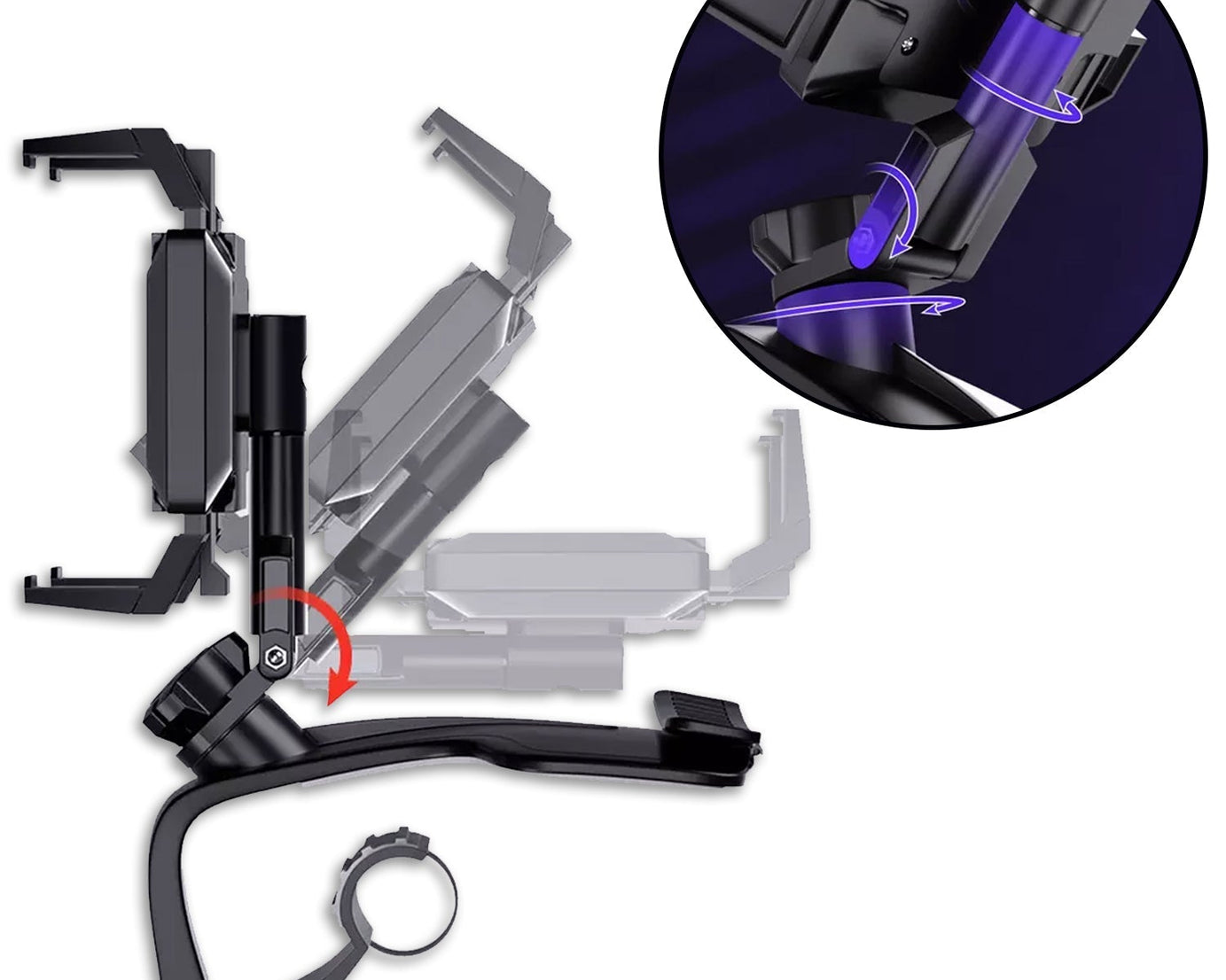 Car Mobile Phone Holder Mount Stand with 360 Degree. Stable One Hand Operational Compatible with Car Dashboard.