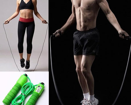 Skipping rope with digital counter for workout routines.