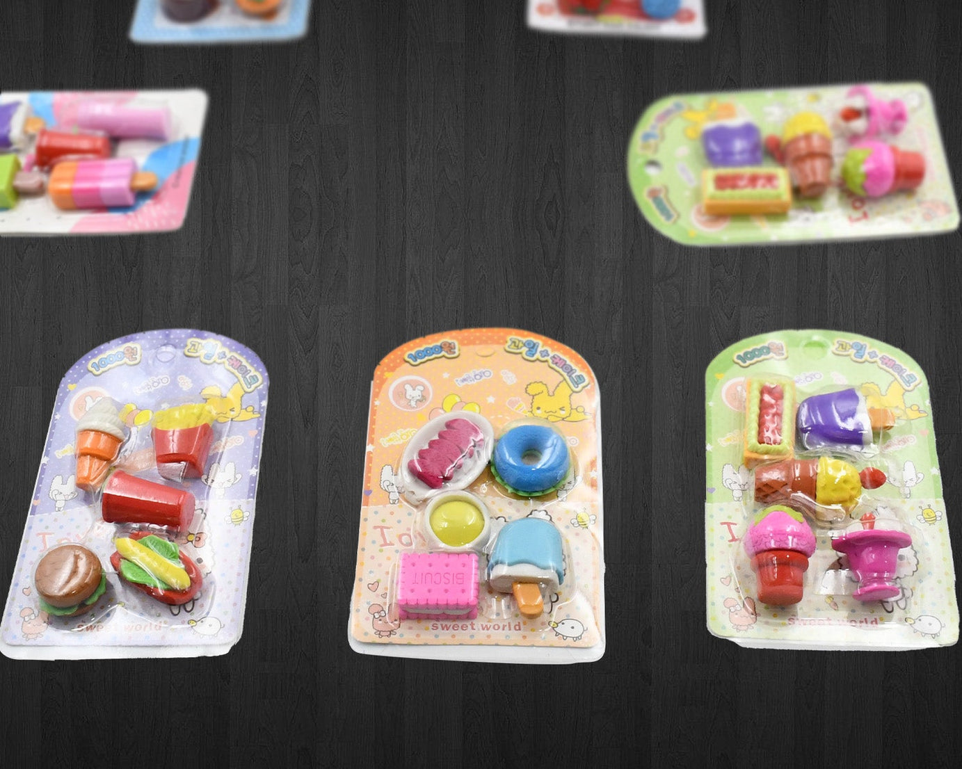 Mix Design 1Set Fancy & Stylish Colorful Erasers for Children Different Designs & Mix, Eraser Set for Return Gift, Birthday Party, School Prize (1Set)