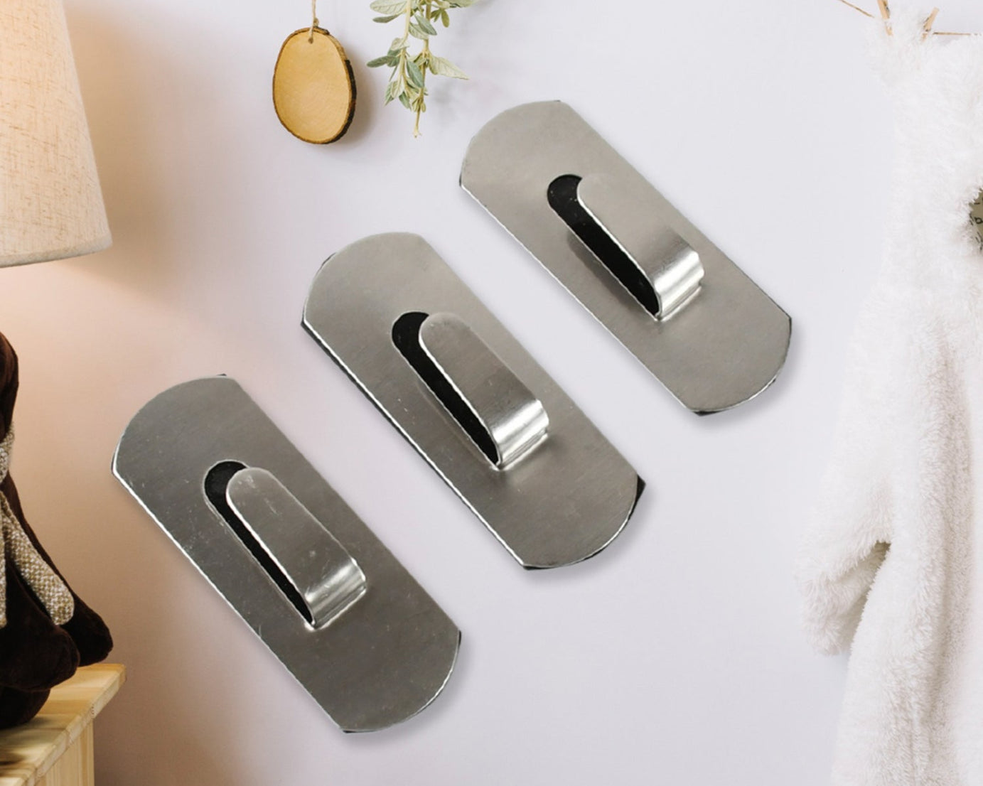 Self- Adhesive Hooks, Heavy Duty Wall Hooks Hangers Stainless Steel Waterproof Sticky Hooks for Hanging Robe Coat Towel Kitchen Bathroom and.