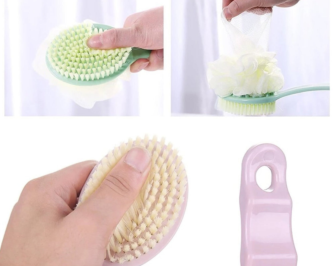 2in1 Bath Brush With Long Handle