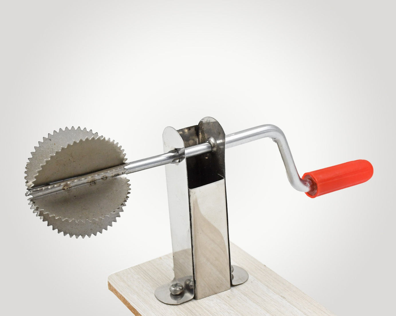 Stainless Steel Coconut Scraper with Wooden Base (1 Pc)