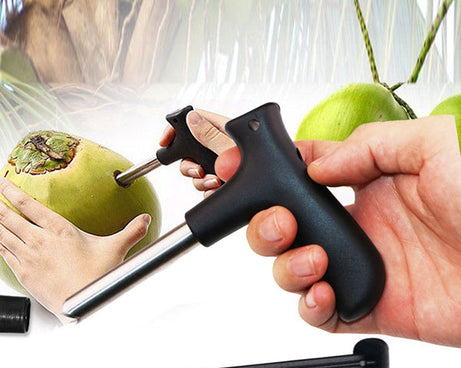 Coconut opener with ergonomic handle