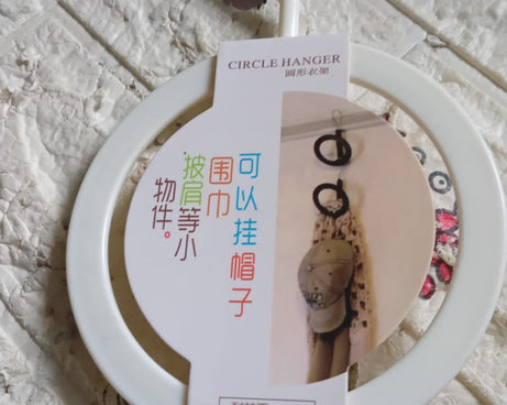 Plastic Circle hanger Hat, Closet, Joint Hanger, Rings Hanger, Hat Storage, Towel, Hanger Hook, Bag Hanger Storage for Wall, Door, Closet, Bathroom (1 Pc)
