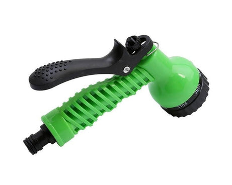 Garden nozzle with adjustable spray patterns.