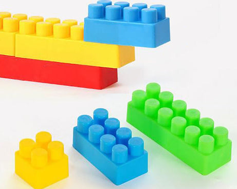 Block game for kids, small blocks in packing.