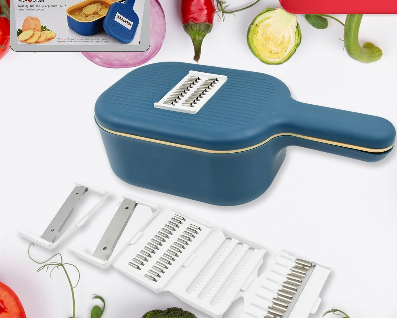 Vegetable Slicer Cutter With 6 Blades