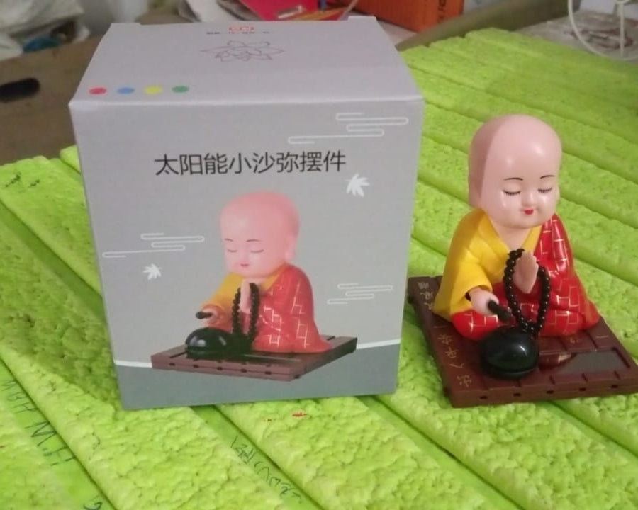 Solar Powered Sitting Buddha Statue,  Moving Head and Hand (1 Pc / Medium)