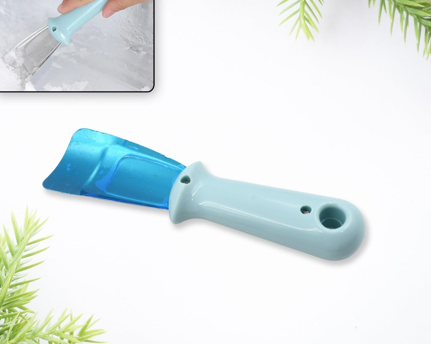ice Remover Scoop, Non Slip Ergonomic Design Compact Size Freezer Shovel Anti Rust for Refrigerator (1Pc)