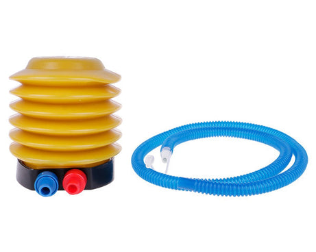 Foot-operated air pump with hose for inflating tires
