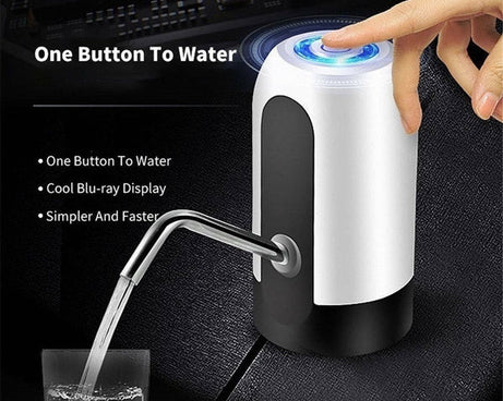 Portable water pump dispenser with USB charging and sleek design