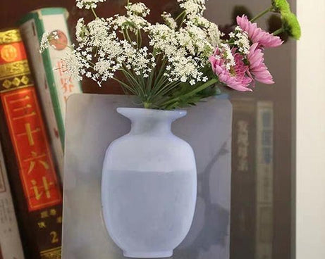 1154 Wall Hanging Silicone Flower Pot Sticker Plant Rack for Decoration  (MultiColour)