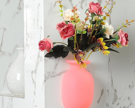 1154 Wall Hanging Silicone Flower Pot Sticker Plant Rack for Decoration  (MultiColour)