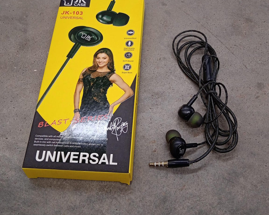 Universal Wired Earphone with Mic (1 Pc)