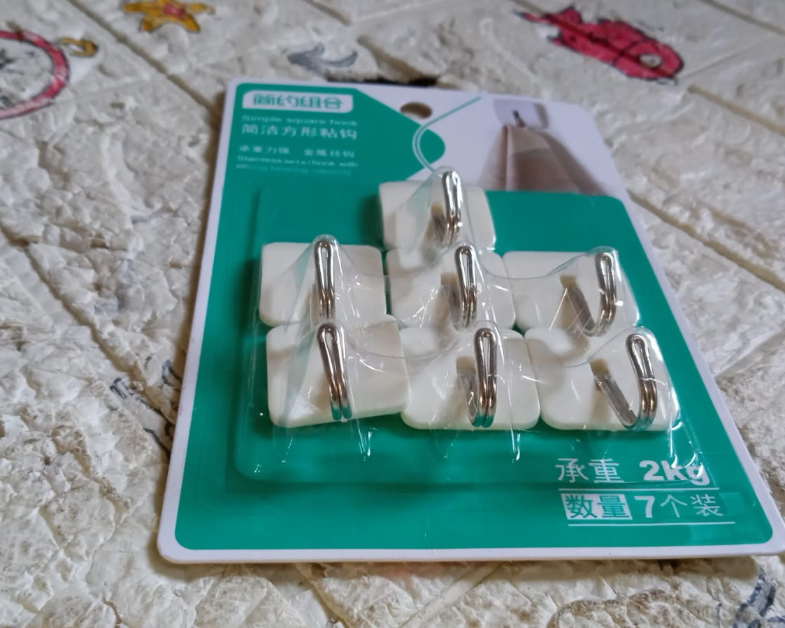 Multipurpose Strong Hook Self-Adhesive hooks for wall Heavy Duty Hook, Sticky Hook Household For Home, Decorative Hooks, Bathroom & All Type Wall Use Hook, Suitable for Bathroom, Kitchen, Office