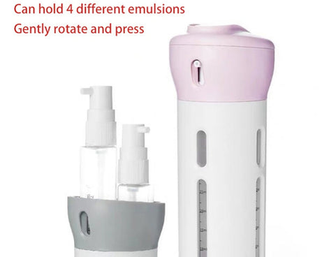 Refillable travel container set with 4 items