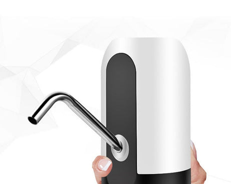 drinking cooler pump showing USB charging and dispensing features