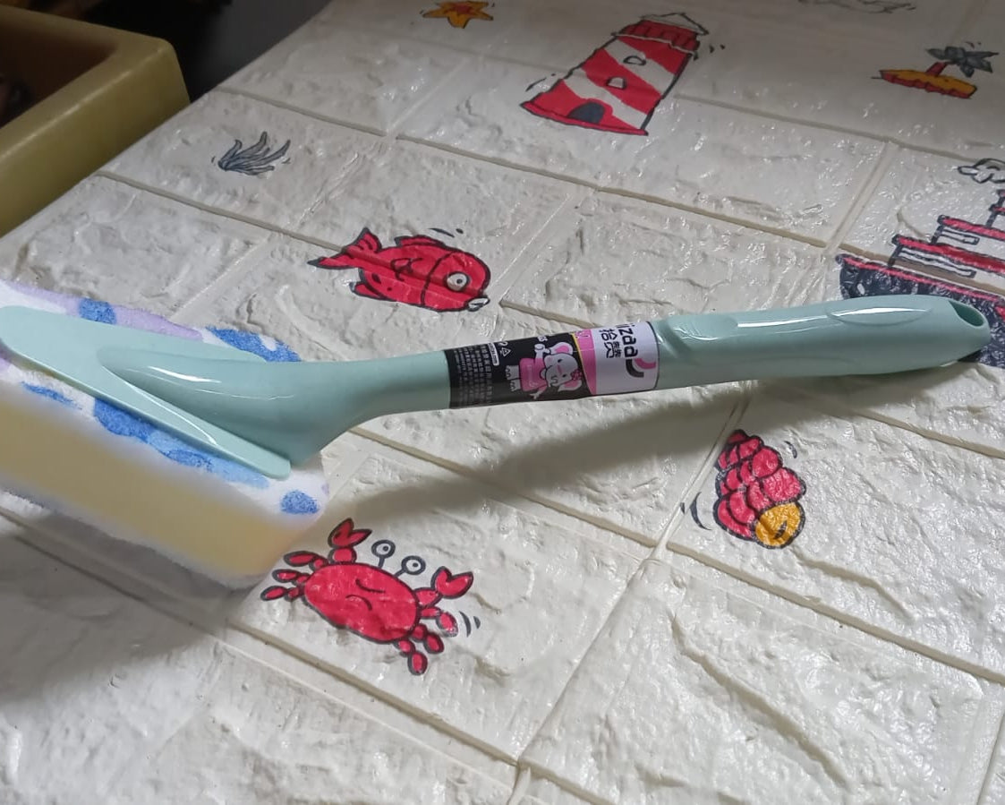 Cleaning Supplies Kitchen Handle Universal Triangular Sponge Multifunctional Bathroom Brush Long Handle Kitchen , Dining & Bar