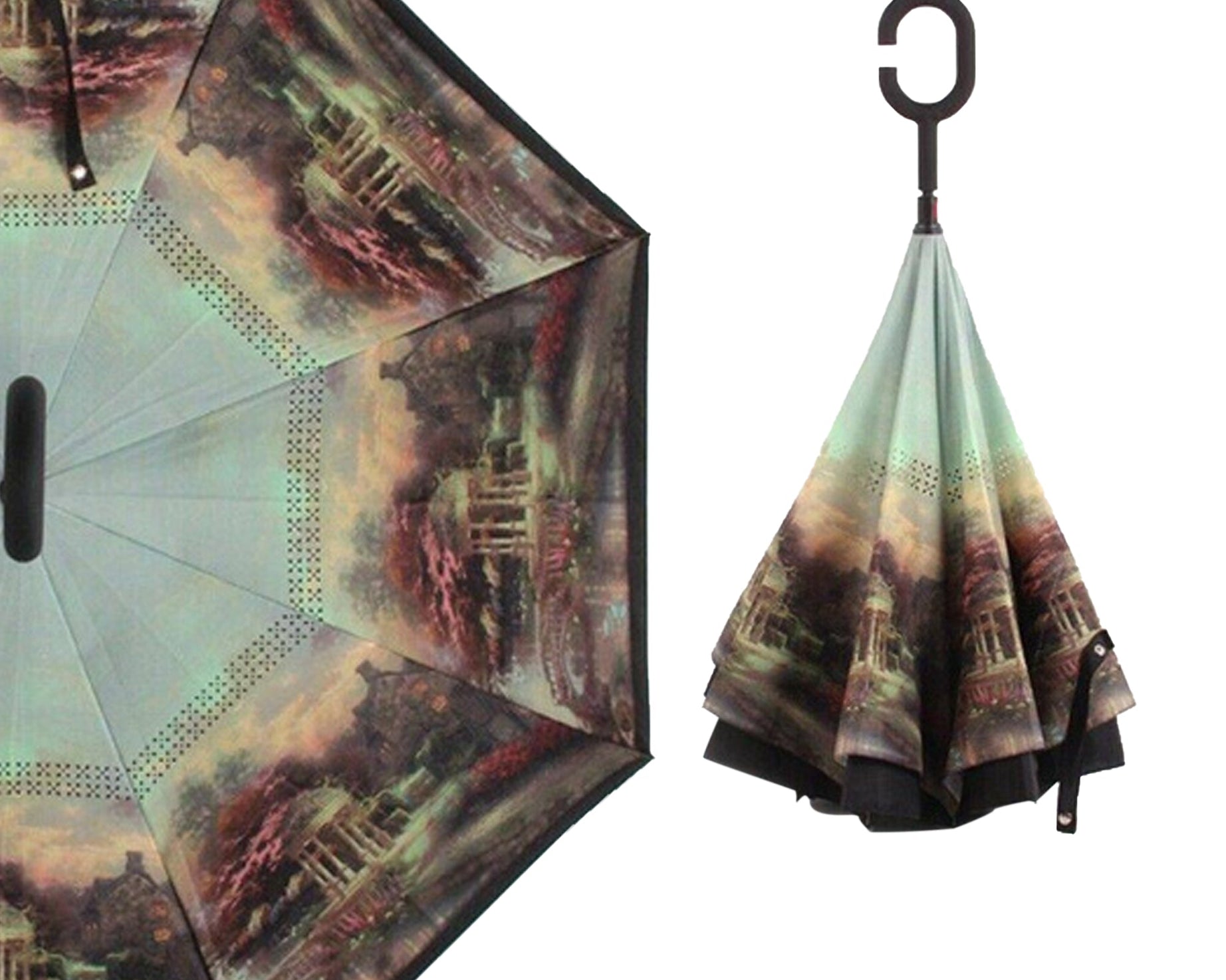 Windproof reverse umbrella