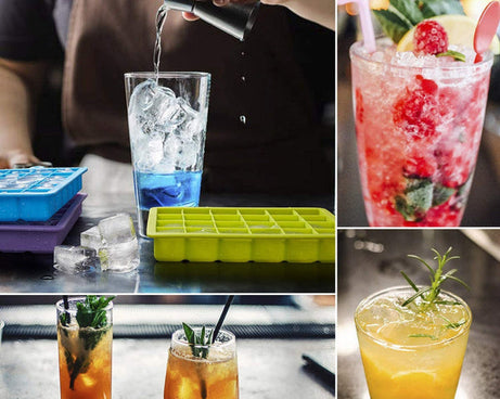 Silicone Ice Cube Trays 24 Cavity Per Ice Tray [Multicolour]