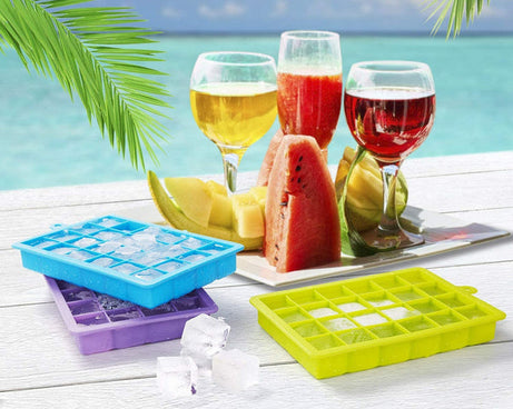 Silicone Ice Cube Trays 24 Cavity Per Ice Tray [Multicolour]