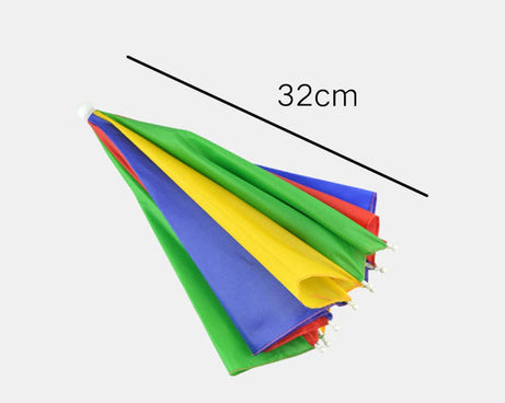 Sun and rain protection umbrella hat, hands-free.